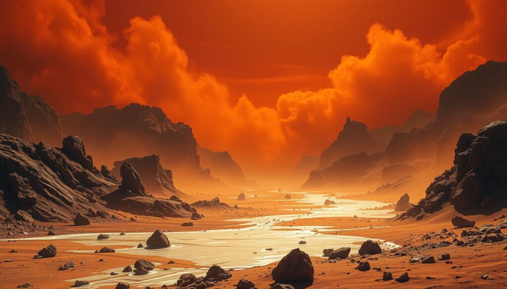 Condições climáticas severas em Marte